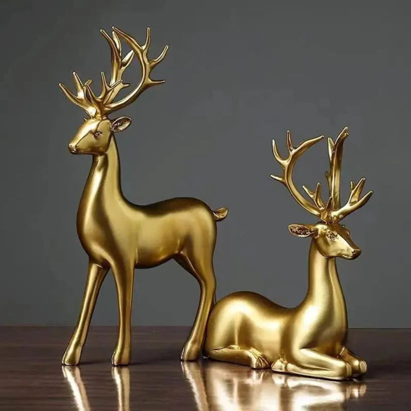 Escultura Renas Douradas - GoldenSpirit®